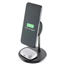 Încărcător wireless Cellularline Mag Duo, 7.5W, Negru