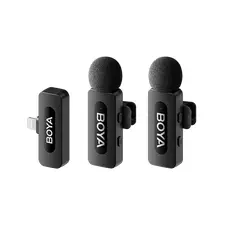 Microfon portabil pentru înregistrare vocală Boya BY-V2 V2.0, Fără fir, Negru