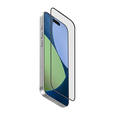 Uniq Glass Screen Protector for iPhone 17 Pro (2025) 6.3 Vivid Exofit Optix Covex Applicator, Black OKAPI