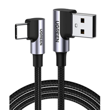 UGREEN Cable USB to 90° Type-C 2.0 3A 36W 1M US385, Black