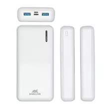Acumulator extern Rivacase VA2572, 20000mAh, Alb