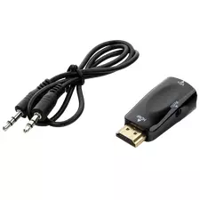 Convertor Video/Audio Cablexpert A-HDMI-VGA-02, HDMI - VGA D-Sub + 3.5 mm Jack, Negru
