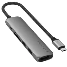 Satechi 6-in-1 USB-C Slim Multiport, USB-C3.2, Out: USB-C PD 75W, 2*USB-A, HDMI 4K@60Hz, Micro/SD,