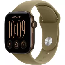 Apple Watch Series 12 GPS, 42mm Dark Bronze Aluminium Case with Olive Sport Band - M/L MJEG4