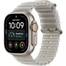 Apple Watch Ultra 4 GPS + Cellular, 49mm Natural Titanium Case with Translucent Grey Ocean Band MJAD