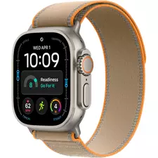 Apple Watch Ultra 4 GPS + Cellular, 49mm Natural Titanium Case with Sand Trail Loop - S/M MJAJ4