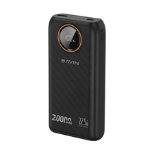 BAVIN Power Bank 20000mAh, 22.5W Fast Charging, Built-in Dual Cables, LED Display, Black