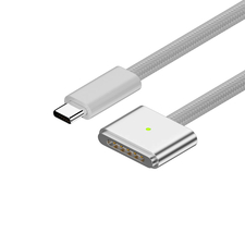Helmet Cable Nylon Type-C to MagSafe 3, 2m, Silver