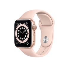 Apple Watch Series 6 44mm/Gold Aluminium Case With Pink Sand Sport Band, M00E3 GPS