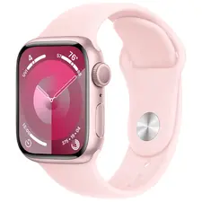 Apple Watch Series 9 GPS, 41mm Pink Aluminium Case with Light Pink Sport Band - S/M, MR933