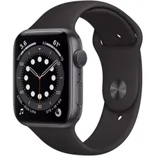 Apple Watch Series 6 44mm/Space Grey Aluminium Case With Black Sport Band, M00H3 GPS