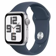 Apple Watch SE 2 44mm Aluminum Case with Storm Blue Sport Band - Ml/L MREE3 GPS, Silver