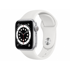 Apple Watch Series 6 40mm/Silver Aluminium Case With White Sport Band, MG283 GPS