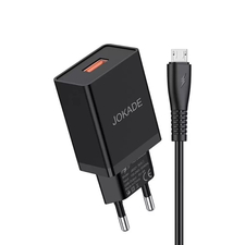 Jokade Wall Charger with Cable USB to Micro-USB Single Port 5A JB022, Black