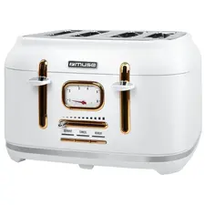 Toaster MUSE MS-131 W, White/Gold