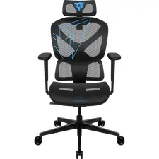 Scaun Gaming ThunderX3 YTC, Plasă Respirabilă, Racer Black/Light Blue