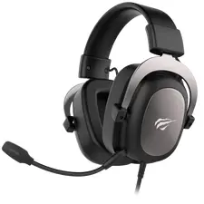 Gaming Headset Havit H2002d, 53mm driver, 20-20kHz, 64 Ohm, 110dB, Detachable Mic, Leather Earmuffs, In-Line Controls, 2.0m, 3.5mm(4pin), Black