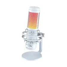 Microphones HyperX QuadCast S, 3x14mm condenser capsules, 4x Polar Patterns, 90db, -36 db, 48 kHz, Shock Mount, RGB, USB-C/3.5mm, White,                                                                                                                      