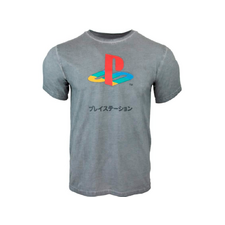 Officially Licensed PlayStation - PlayStation T-Shirt - Grey - Small (S)