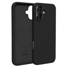 Husă Etteri Silicone Mag case pentru iPhone 16 Plus, Negru
