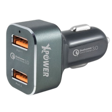 Incărcător auto Xpower  2.1A, 2USB + Micro USB Cable, Negru