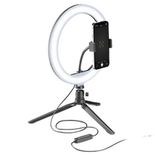 Lampă circulară Cellularline Selfie Ring Multicolor - Universale, Negru