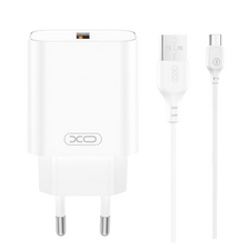 Încărcător XO CE33 + MicroUSB, 18W, Alb