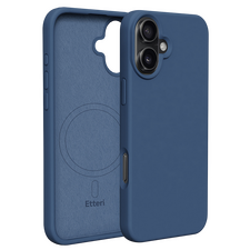 Husă Etteri Silicone Mag case pentru iPhone 16, Albastru-închis