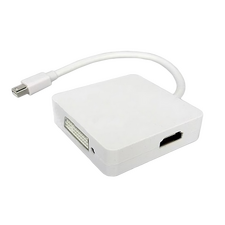 Convertor Video APC Electronic APC-531023, MiniDP (M) - HDMI (F) / DisplayPort (F) / DVI-D (F), 0,15m, Alb