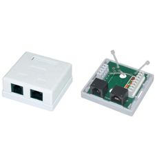 APC Electronic 1xRJ45+1xRJ11 Surface Box 2 port UTP Cat.5e  PCB jack