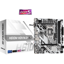 Материнская плата ASRock H610M-HDV/M.2+ D5, LGA1700, Intel H610, Micro-ATX