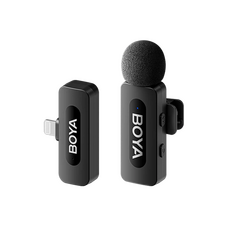 Microfon portabil pentru înregistrare vocală Boya BY-V1 V2.0, Fără fir, Negru