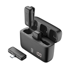 Microfon portabil pentru înregistrare vocală Cellularline Talk Pro, Fără fir/Cu fir, Negru