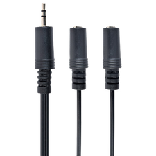 Cablu audio Cablexpert CCA-415, 3.5mm 3-pin (M) - 2x 3.5mm 3-pin (F), 5m, Negru