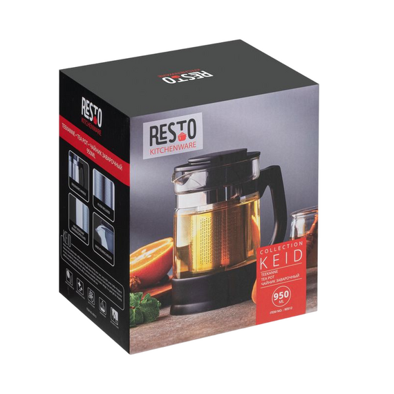 Ceainic cu infuzor RESTO 90512, 0,95L, Negru, 5 image