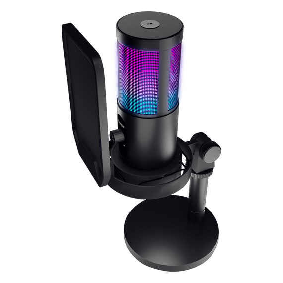 Microfon Gaming HATOR Signify RGB, USB, Negru