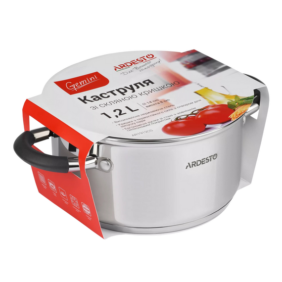 Cratiță Ardesto AR1912CS, 1,2L, 14cm, Oțel inoxidabil, 2 image