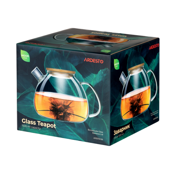 Ceainic cu infuzor Ardesto AR3015GBI, 1,5L, Transparent, 2 image