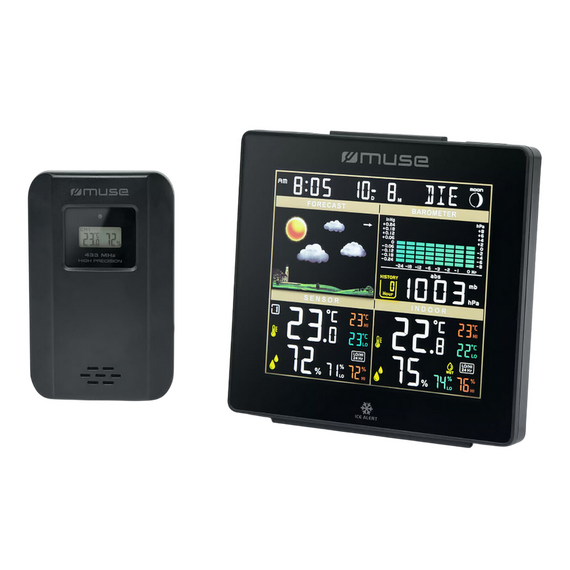 Smart senzor de temperatura și umiditate MUSE M-085WS, Negru