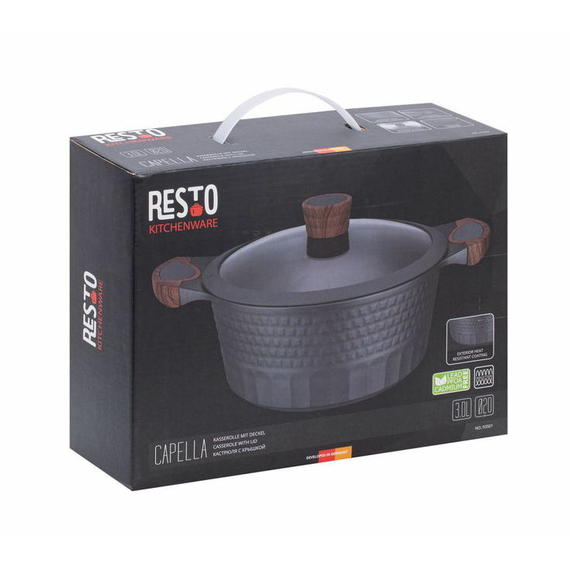 Cratiță RESTO 93501, 2.6L, 20cm, Negru, 3 image