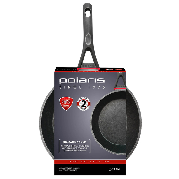 Tigaie Polaris PRO collection-24FP, 24cm, Negru, 3 image
