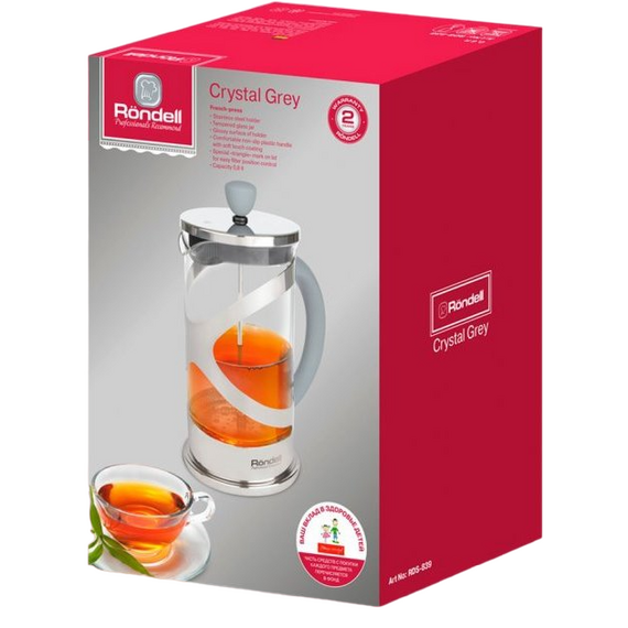 Cafetiera French Press Rondell RDS-839, 0,8L, Gri, 2 image