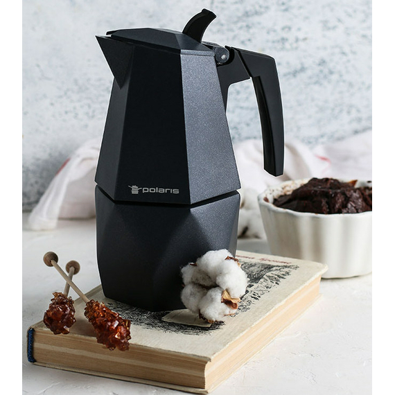 Cafetieră gheizer Polaris Kontur-4C, Negru, 2 image