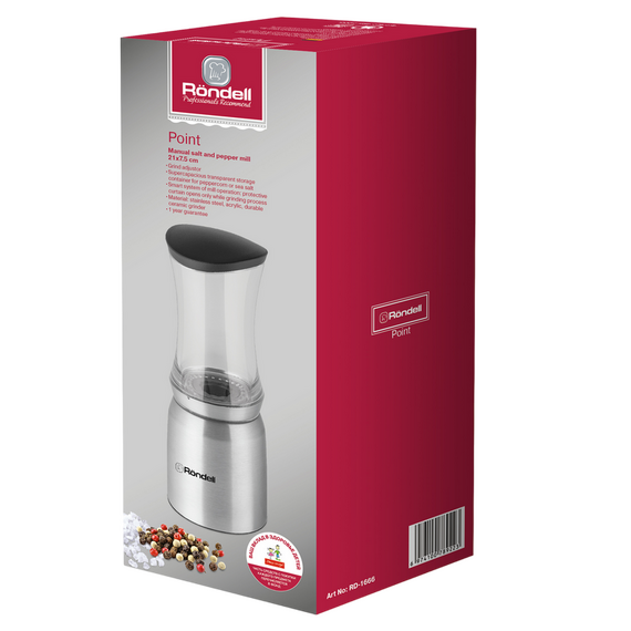 Râșnița de sare și piper Rondell RD-1666, Oțel inoxidabil, 3 image