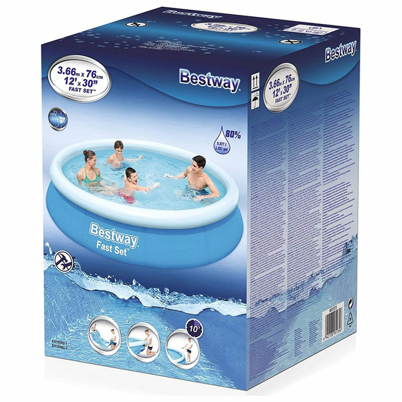 Piscină gonflabilă Bestway Fast Set, 6050L, Albastru/Alb, 57273, 2 image