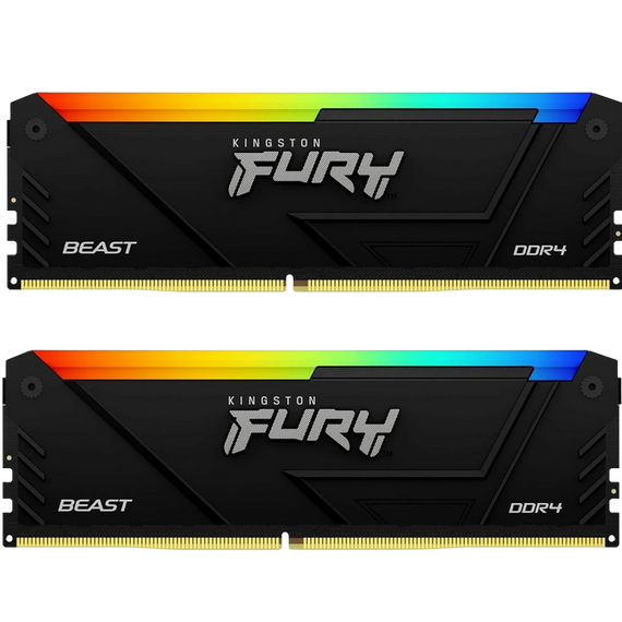 Memorie RAM Kingston FURY Beast RGB, DDR4 SDRAM, 3200 MHz, 64GB, KF432C16BB2AK2/64, 3 image