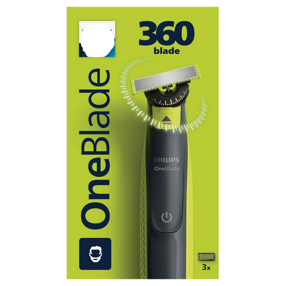 Trimmer pentru bărbați Philips OneBlade QP2724/23, Negru | Verde, 2 image