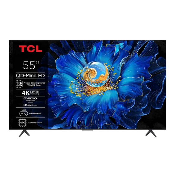 55" MiniLED SMART TV TCL 55C61KS, 3840x2160 4K UHD, Google TV, Negru