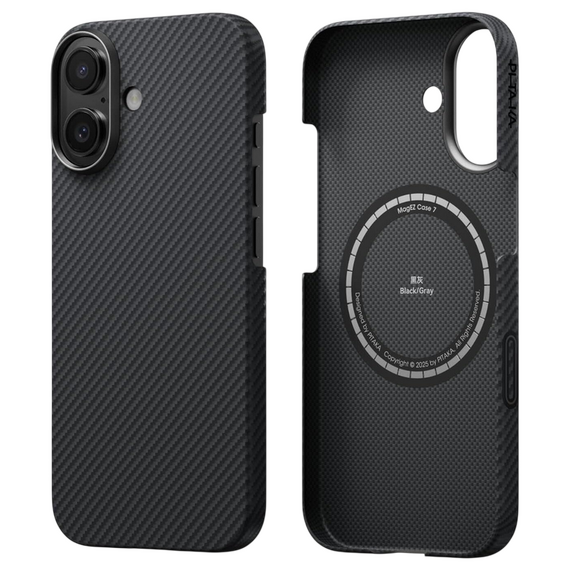 Husă Pitaka MagEZ 7 Ultra-Slim pentru Apple iPhone 17, Negru | Gri, 2 image