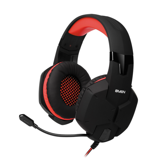 Căști gaming SVEN AP-G988MV, Cu fir, Negru/Roșu